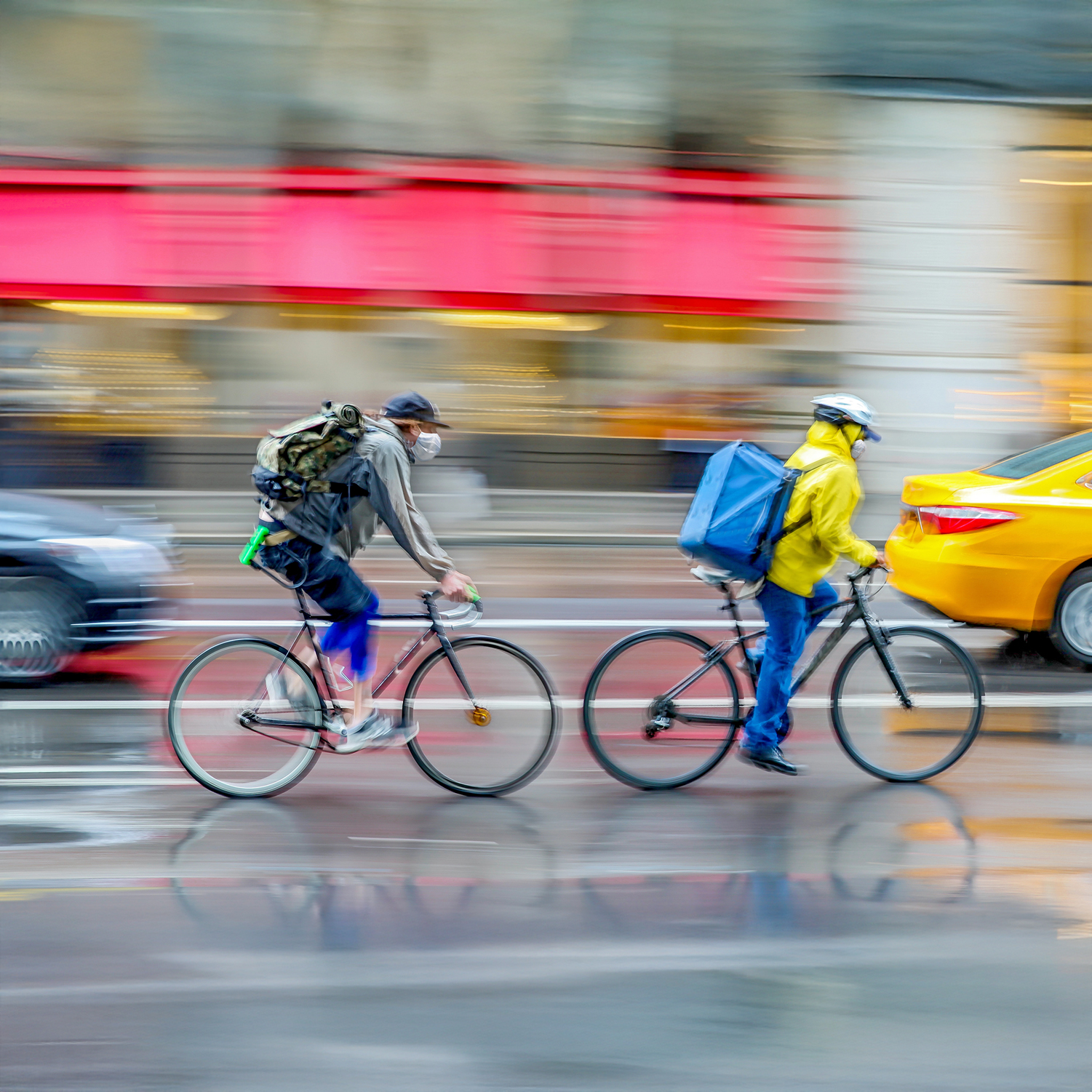 Rainy Day Urban Commute